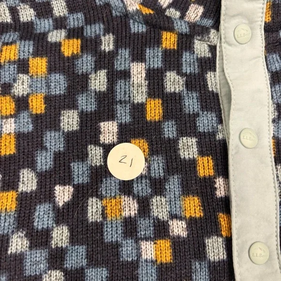 LL Bean Mens L Slightly Fitted‎ Fleece Pullover Jacket Multi Color Geometric - Picture 8 of 8